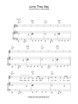 page one of Jump They Say (Piano, Vocal & Guitar Chords)