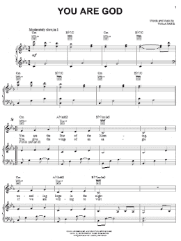 page one of You Are God (Piano, Vocal & Guitar Chords (Right-Hand Melody))