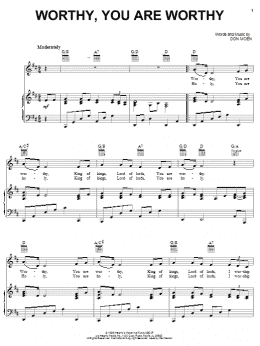 page one of Worthy, You Are Worthy (Piano, Vocal & Guitar Chords (Right-Hand Melody))