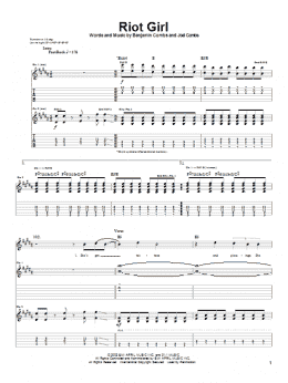 page one of Riot Girl (Guitar Tab)