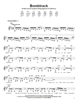 page one of Bombtrack (Easy Guitar)
