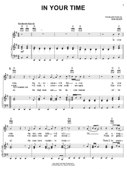 page one of In Your Time (Piano, Vocal & Guitar Chords (Right-Hand Melody))