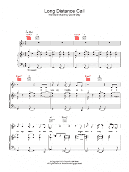 page one of Long Distance Call (Piano, Vocal & Guitar Chords)