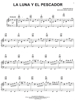 page one of La Luna Y El Pescador (Piano, Vocal & Guitar Chords (Right-Hand Melody))