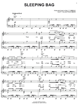 page one of Sleeping Bag (Piano, Vocal & Guitar Chords (Right-Hand Melody))