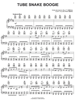 page one of Tube Snake Boogie (Piano, Vocal & Guitar Chords (Right-Hand Melody))