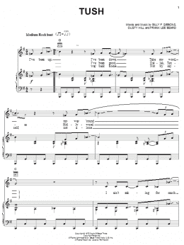 page one of Tush (Piano, Vocal & Guitar Chords (Right-Hand Melody))
