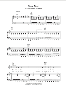 page one of Slow Burn (Piano, Vocal & Guitar Chords)