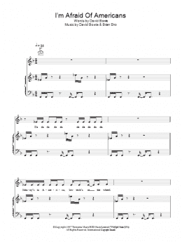 page one of I'm Afraid Of Americans (Piano, Vocal & Guitar Chords)