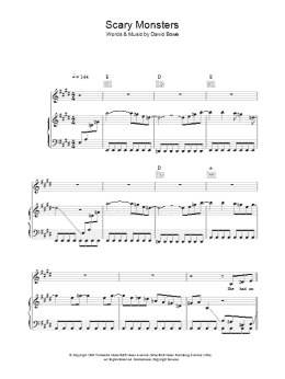 page one of Scary Monsters (Piano, Vocal & Guitar Chords)
