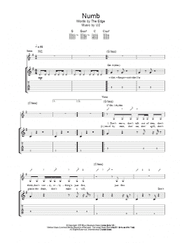 page one of Numb (Guitar Tab)