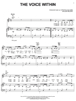 page one of The Voice Within (Piano, Vocal & Guitar Chords (Right-Hand Melody))