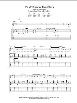 page one of It's Written In The Stars (Guitar Tab)