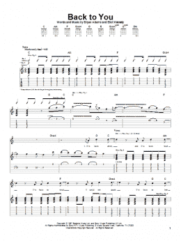 page one of Back To You (Guitar Tab)