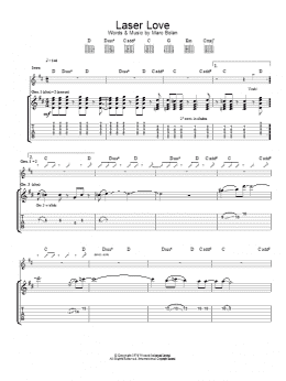 page one of Laser Love (Guitar Tab)