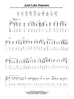page one of Just Like Heaven (Guitar Tab)