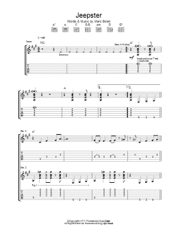 page one of Jeepster (Guitar Tab)
