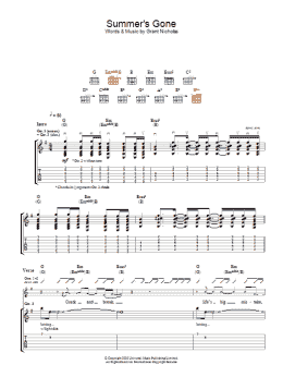 page one of Summer's Gone (Guitar Tab)