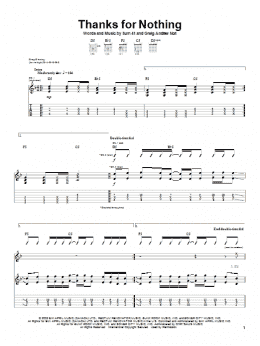 page one of Thanks For Nothing (Guitar Tab)