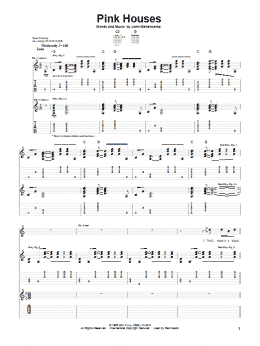 page one of Pink Houses (Guitar Tab)