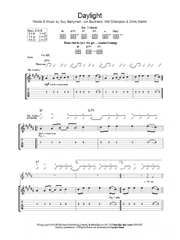 page one of Daylight (Guitar Tab)