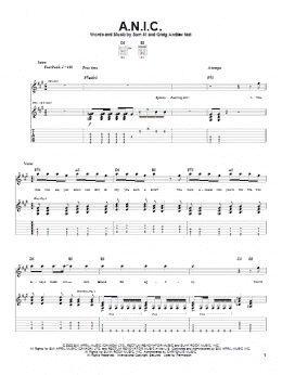 page one of A.N.I.C. (Guitar Tab)