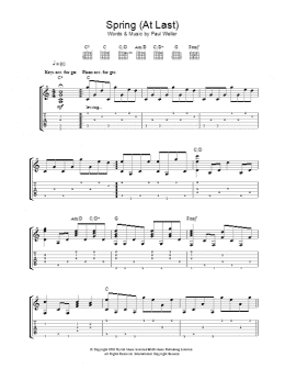 page one of Spring (At Last) (Guitar Tab)