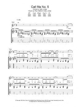 page one of Call Me No. 5 (Guitar Tab)