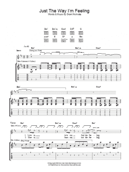 page one of Just The Way I'm Feeling (Guitar Tab)