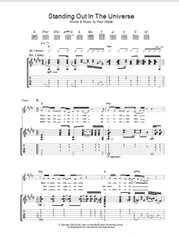 page one of Standing Out In The Universe (Guitar Tab)