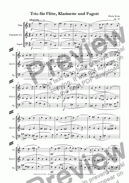 page one of Trio for Flute, Clarinet and Bassoon, op. 26