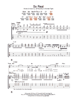 page one of So Real (Guitar Tab)