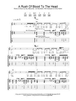 page one of A Rush Of Blood To The Head (Guitar Tab)