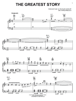page one of The Greatest Story (Piano, Vocal & Guitar Chords (Right-Hand Melody))