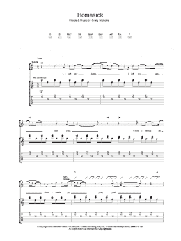 page one of Homesick (Guitar Tab)