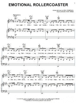 page one of Emotional Rollercoaster (Piano, Vocal & Guitar Chords (Right-Hand Melody))