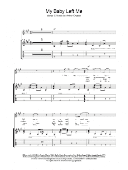 page one of My Baby Left Me (Guitar Tab)