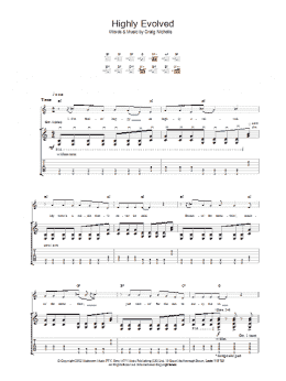 page one of Highly Evolved (Guitar Tab)