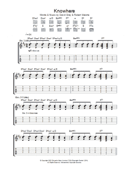 page one of Knowhere (Guitar Tab)