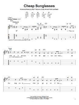 page one of Cheap Sunglasses (Easy Guitar Tab)