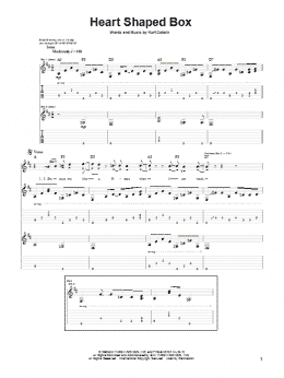 page one of Heart Shaped Box (Guitar Tab)