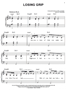 page one of Losing Grip (Easy Piano)