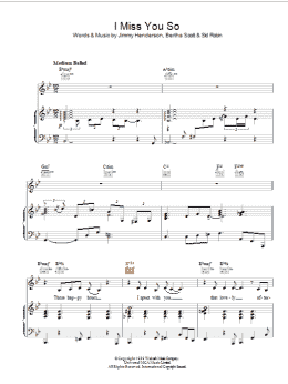 page one of I Miss You So (Piano, Vocal & Guitar Chords)