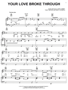 page one of Your Love Broke Through (Piano, Vocal & Guitar Chords (Right-Hand Melody))