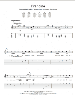 page one of Francine (Easy Guitar Tab)