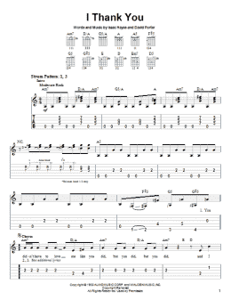 page one of I Thank You (Easy Guitar Tab)