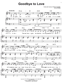 page one of Goodbye To Love (Piano & Vocal)