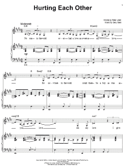 page one of Hurting Each Other (Piano & Vocal)