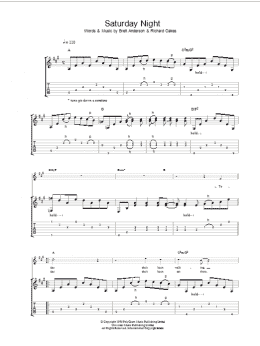 page one of Saturday Night (Guitar Tab)