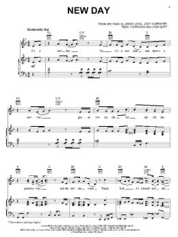 page one of New Day (Piano, Vocal & Guitar Chords (Right-Hand Melody))